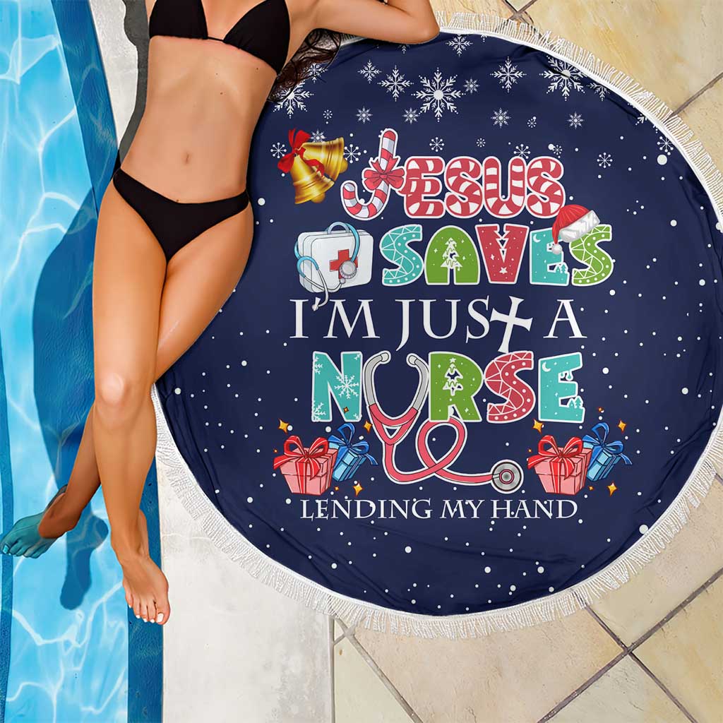 Nurse Life Jesus Christmas Beach Blanket Xmas Holiday Patterns - Wonder Print Shop