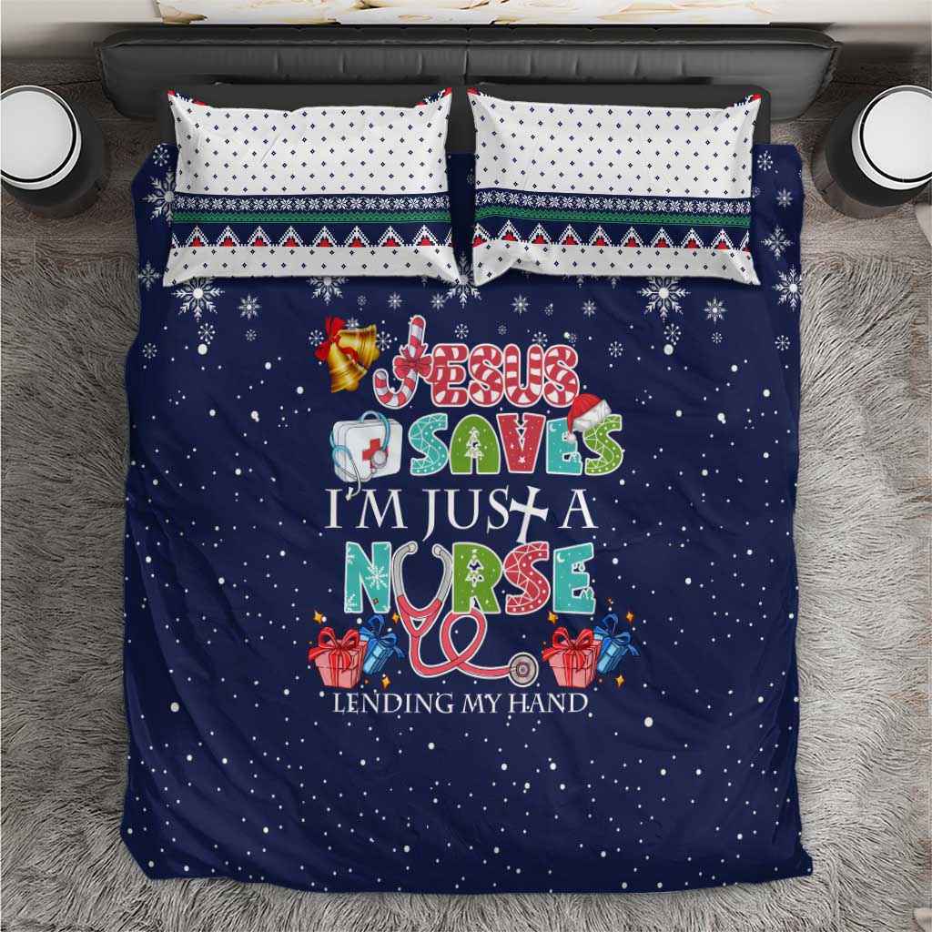 Nurse Life Jesus Christmas Bedding Set Xmas Holiday Patterns - Wonder Print Shop