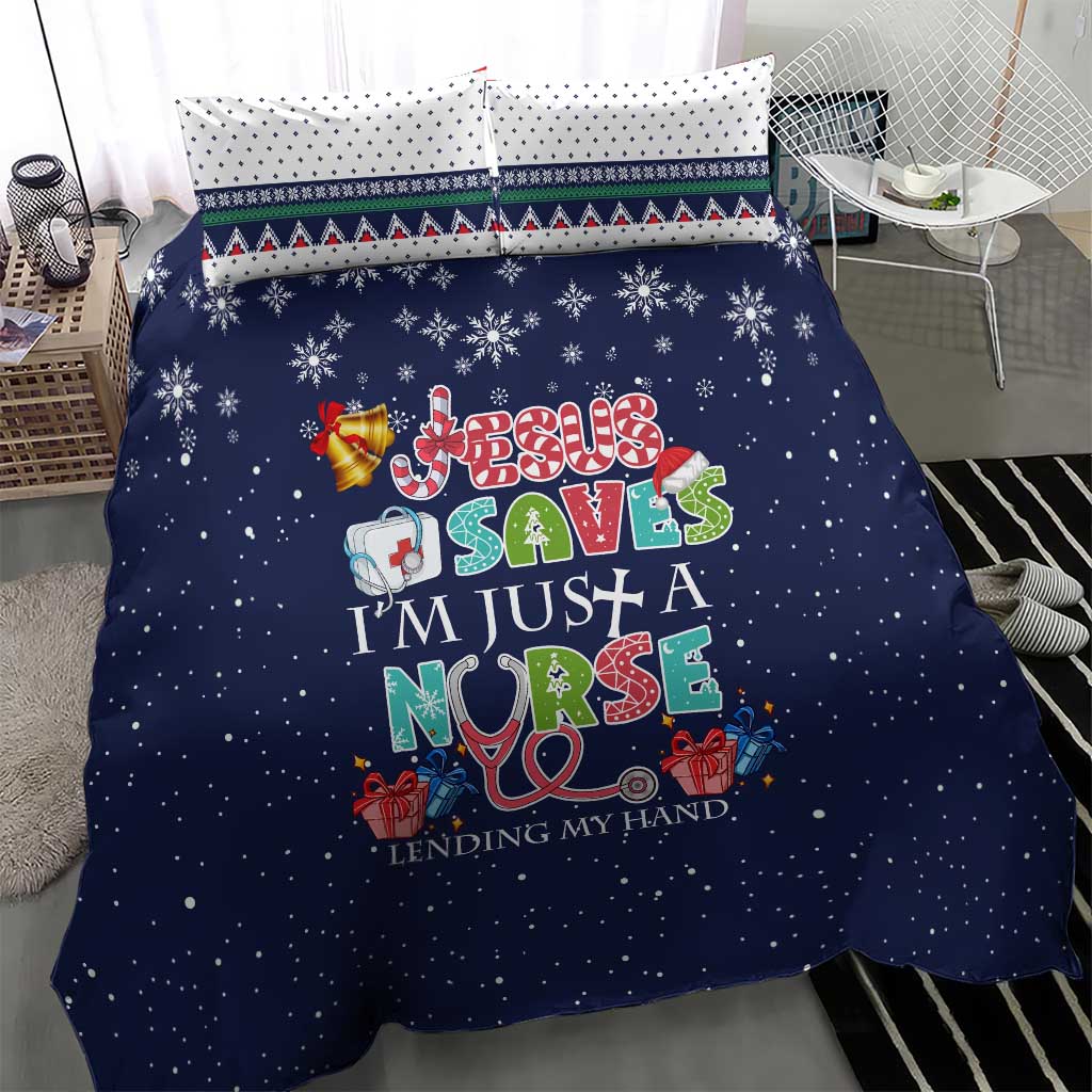 Nurse Life Jesus Christmas Bedding Set Xmas Holiday Patterns - Wonder Print Shop
