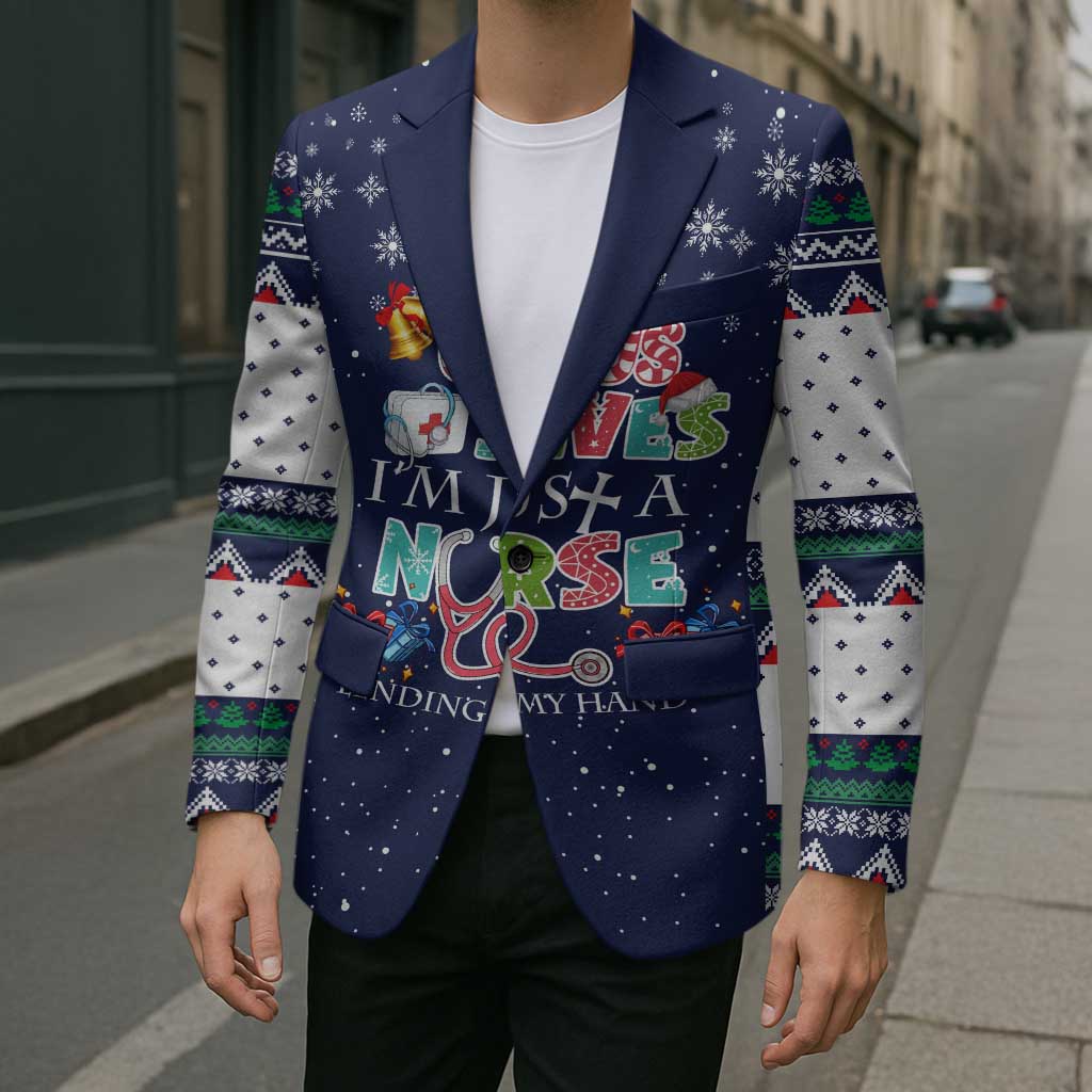 Nurse Life Jesus Christmas Blazer Xmas Holiday Patterns - Wonder Print Shop