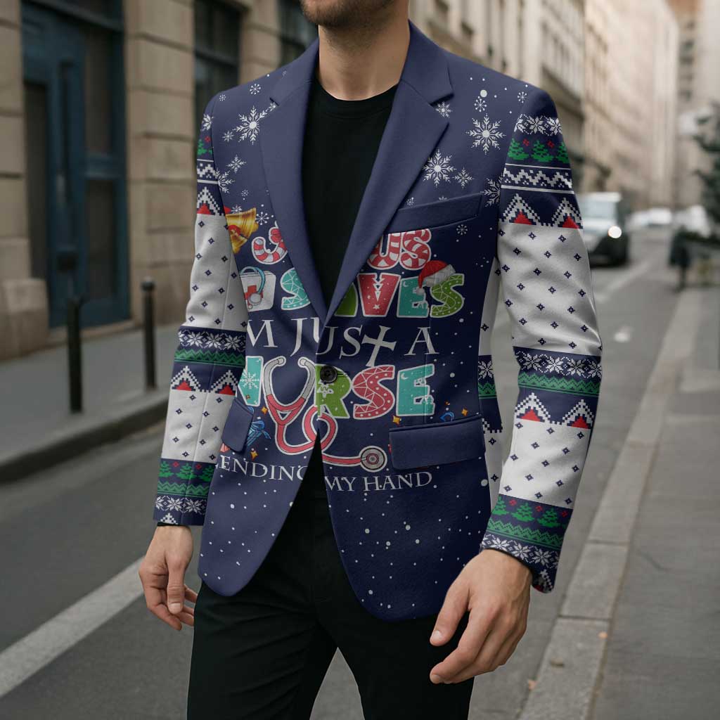 Nurse Life Jesus Christmas Blazer Xmas Holiday Patterns - Wonder Print Shop