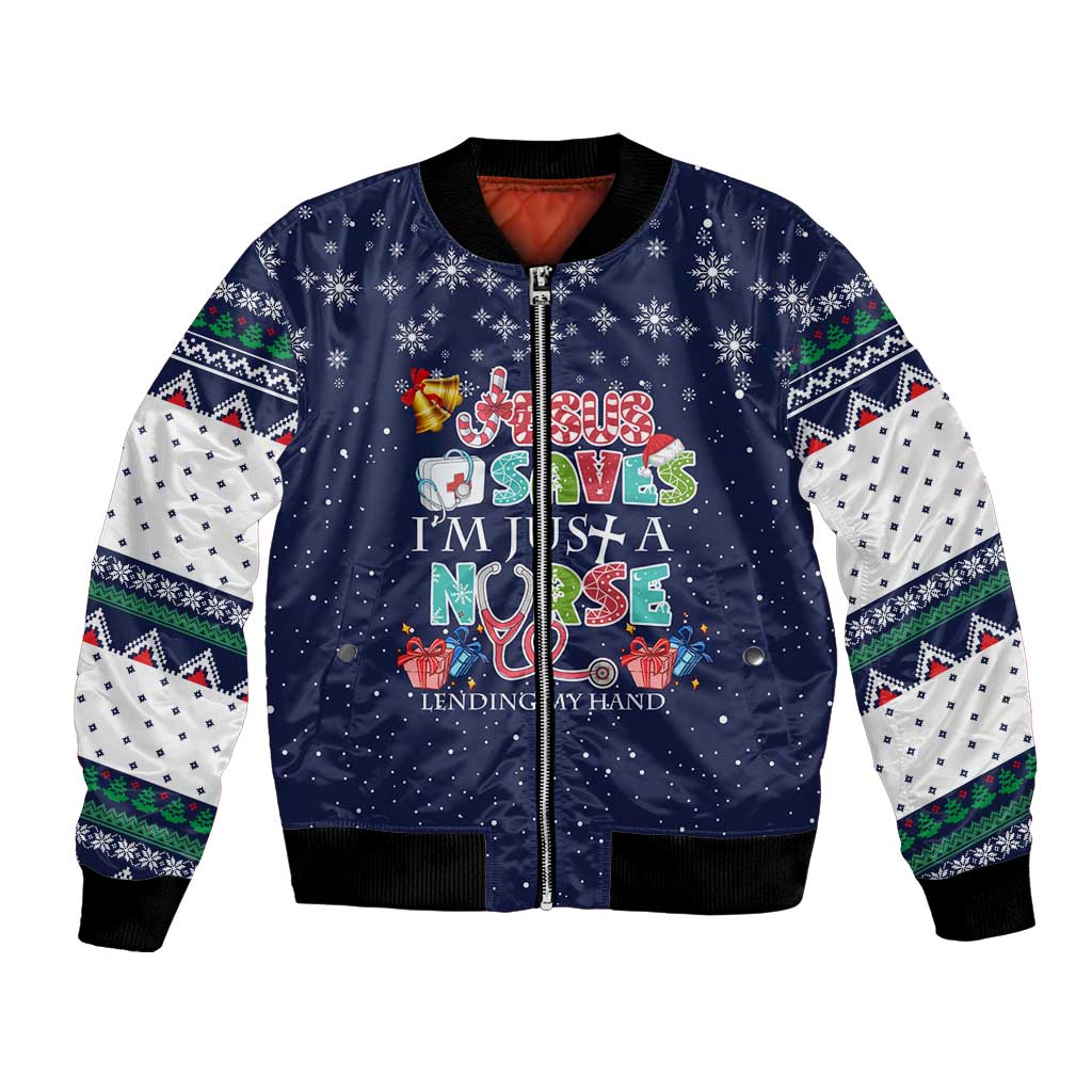 Nurse Life Jesus Christmas Bomber Jacket Xmas Holiday Patterns - Wonder Print Shop
