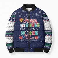 Nurse Life Jesus Christmas Bomber Puffer Jacket Xmas Holiday Patterns - Wonder Print Shop
