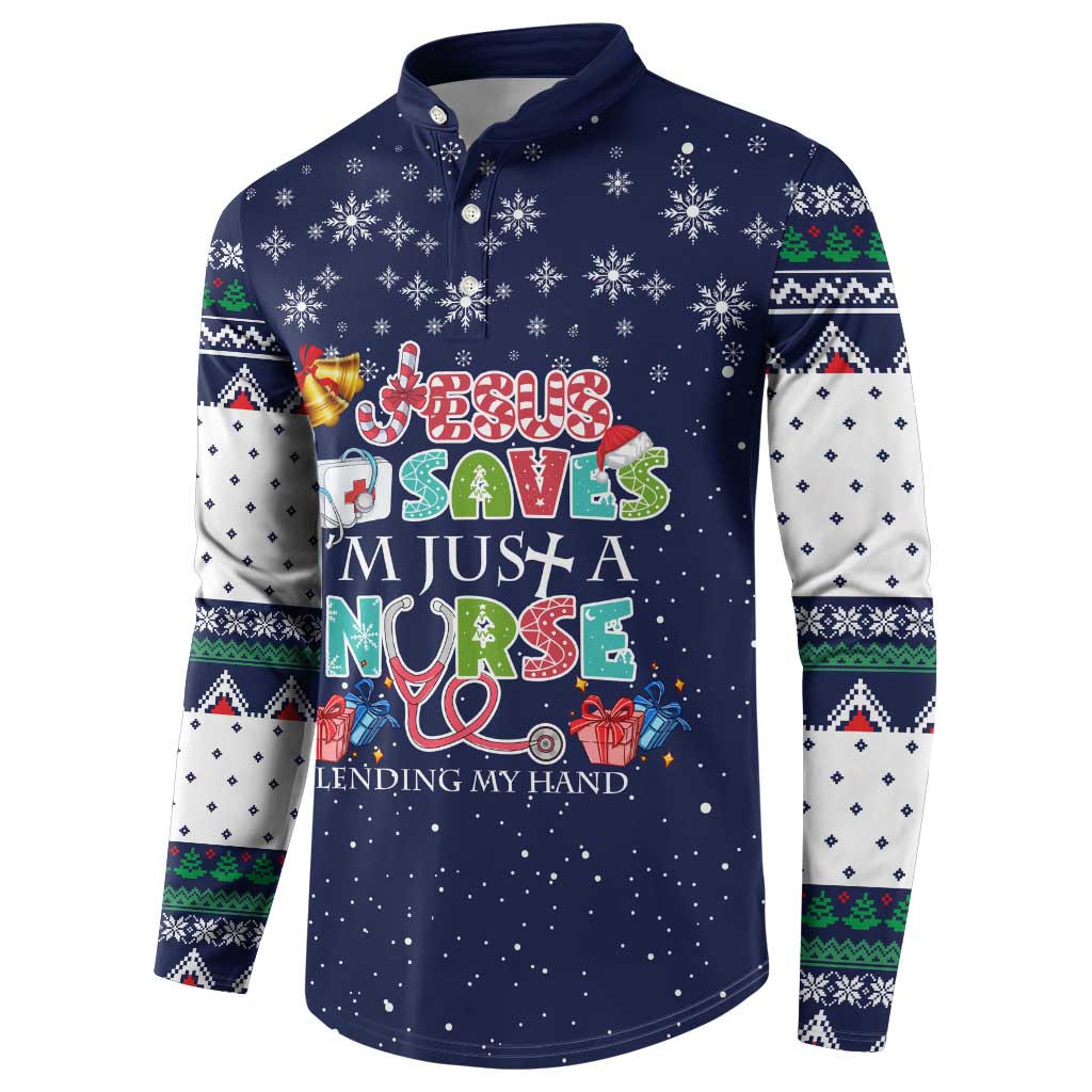 Nurse Life Jesus Christmas Button Sweatshirt Xmas Holiday Patterns - Wonder Print Shop