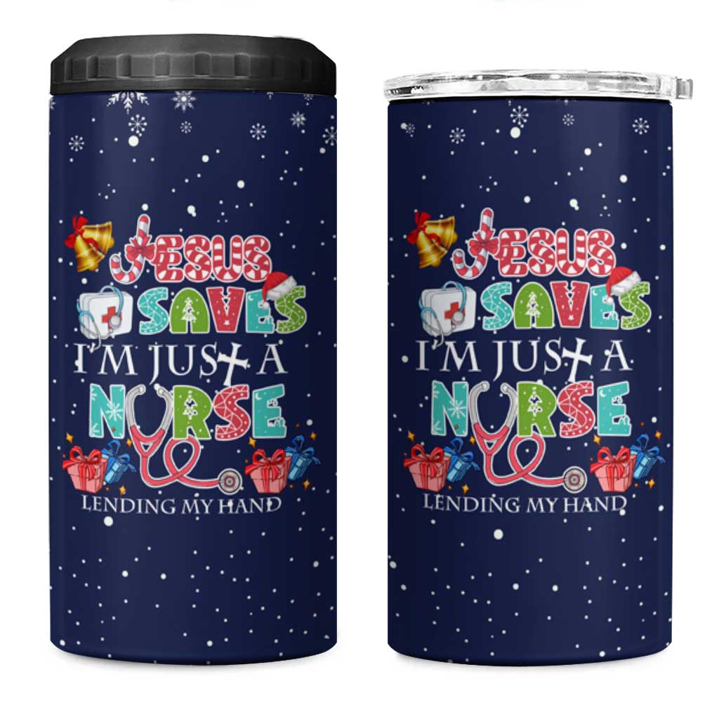 Nurse Life Jesus Christmas 4 in 1 Can Cooler Tumbler Xmas Holiday Patterns - Wonder Print Shop