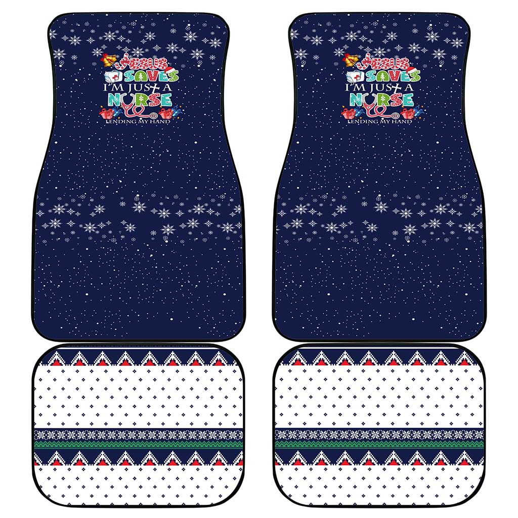 Nurse Life Jesus Christmas Car Mats Xmas Holiday Patterns - Wonder Print Shop