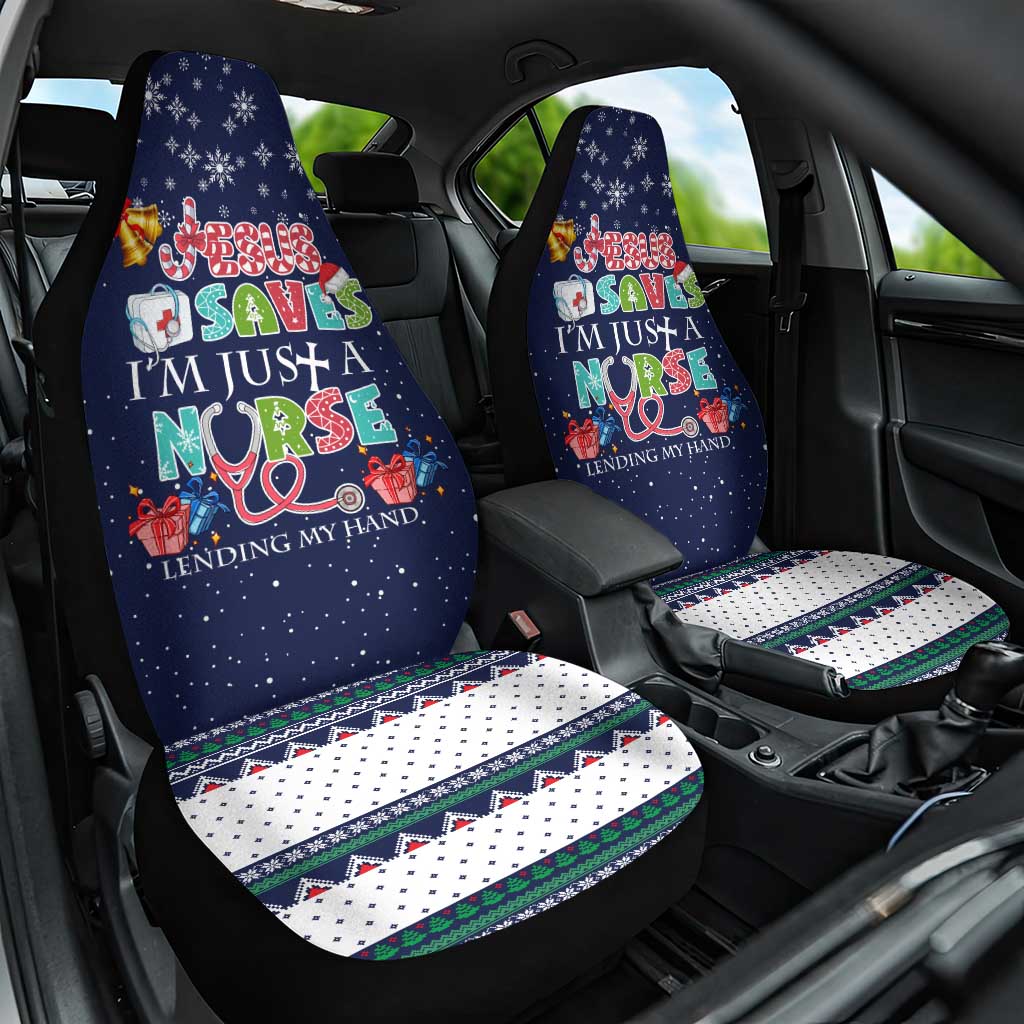 Nurse Life Jesus Christmas Car Seat Cover Xmas Holiday Patterns - Wonder Print Shop