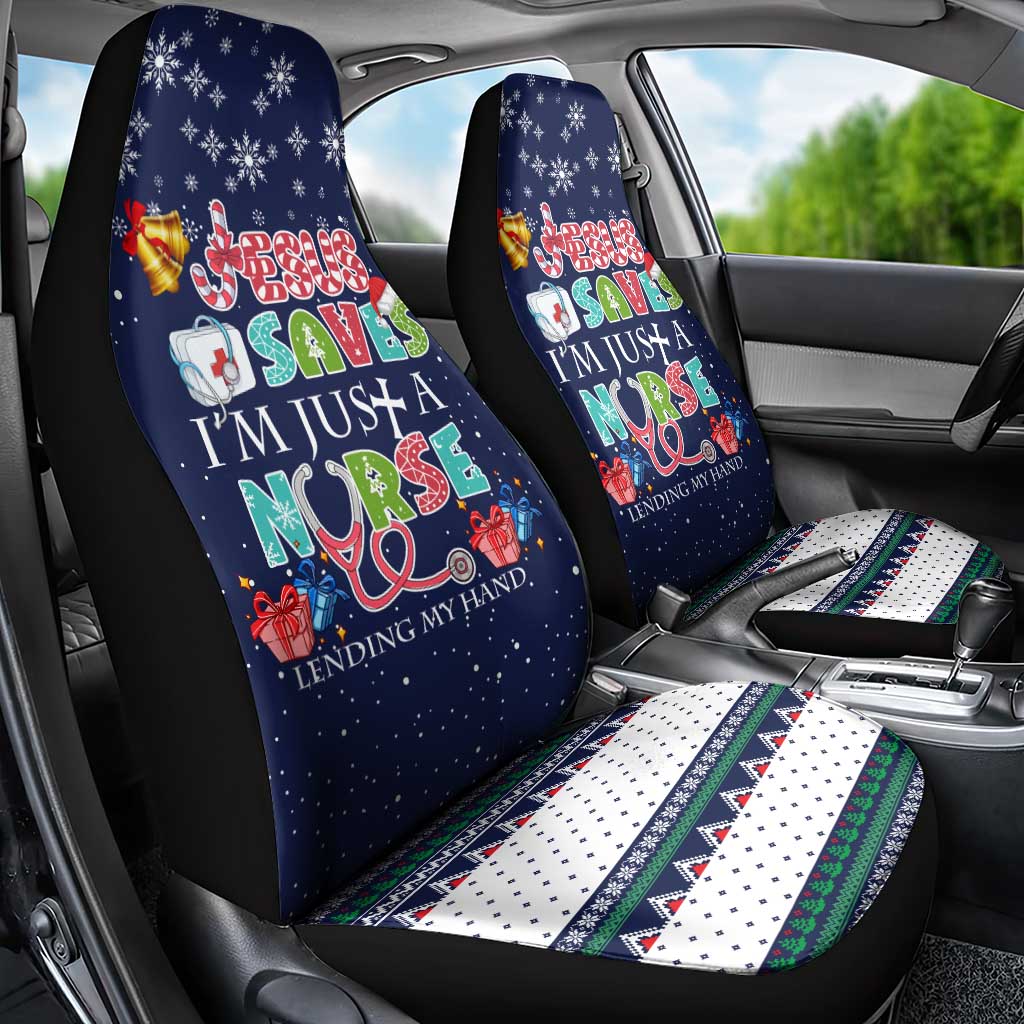 Nurse Life Jesus Christmas Car Seat Cover Xmas Holiday Patterns - Wonder Print Shop