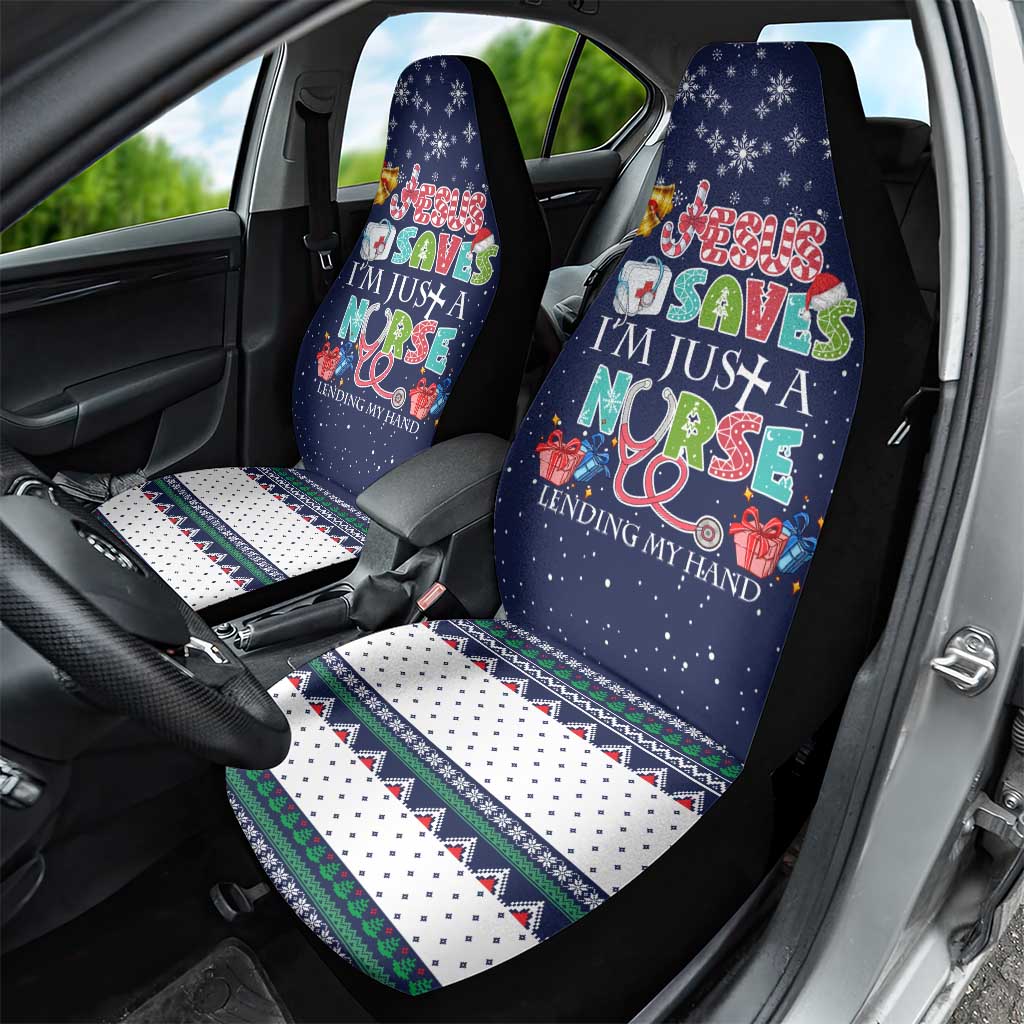 Nurse Life Jesus Christmas Car Seat Cover Xmas Holiday Patterns - Wonder Print Shop