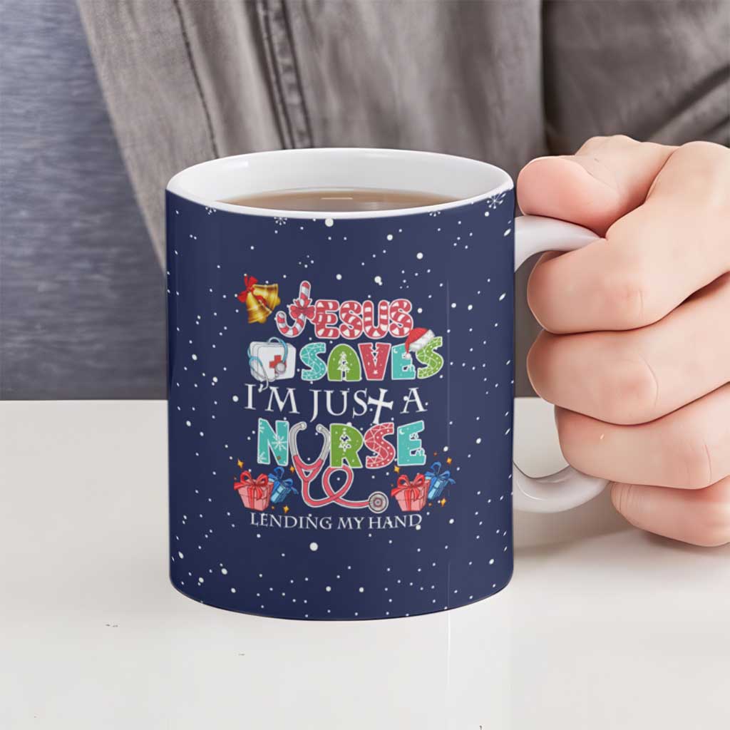 Nurse Life Jesus Christmas Ceramic Mug Xmas Holiday Patterns - Wonder Print Shop