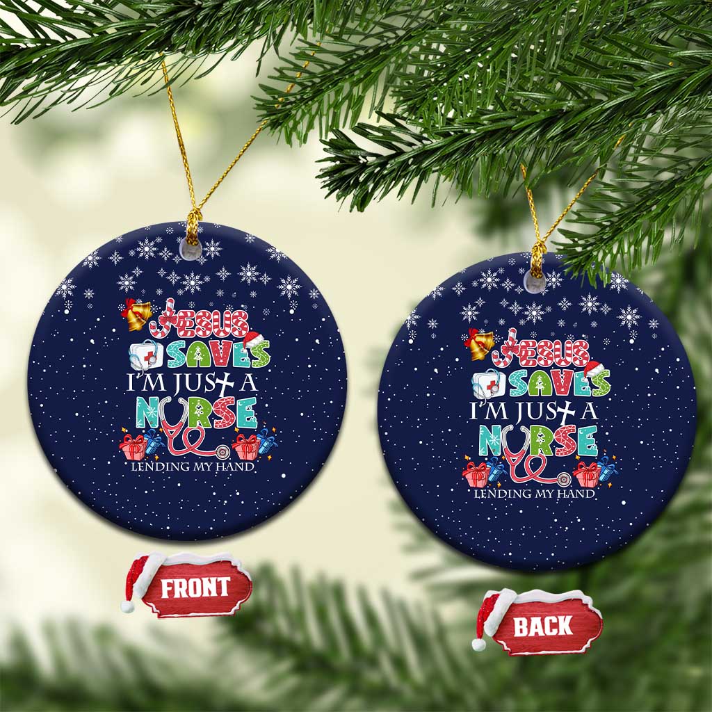 Nurse Life Jesus Christmas Ceramic Ornament Xmas Holiday Patterns - Wonder Print Shop