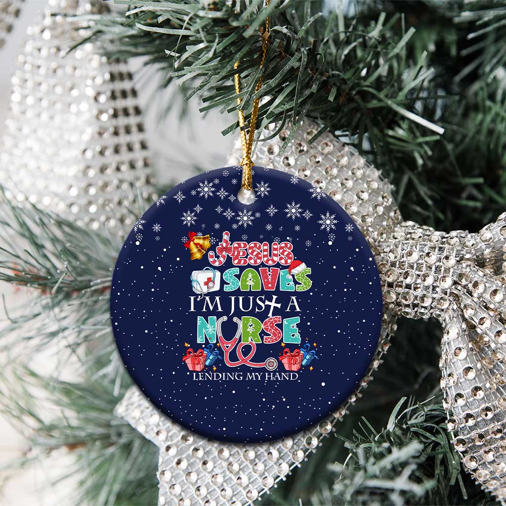 Nurse Life Jesus Christmas Ceramic Ornament Xmas Holiday Patterns - Wonder Print Shop