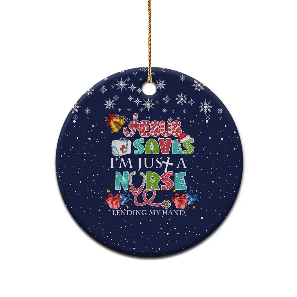 Nurse Life Jesus Christmas Ceramic Ornament Xmas Holiday Patterns - Wonder Print Shop