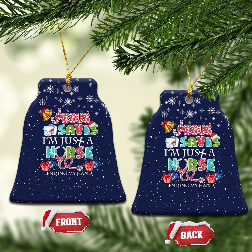 Nurse Life Jesus Christmas Ceramic Ornament Xmas Holiday Patterns - Wonder Print Shop