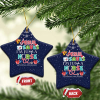 Nurse Life Jesus Christmas Ceramic Ornament Xmas Holiday Patterns - Wonder Print Shop