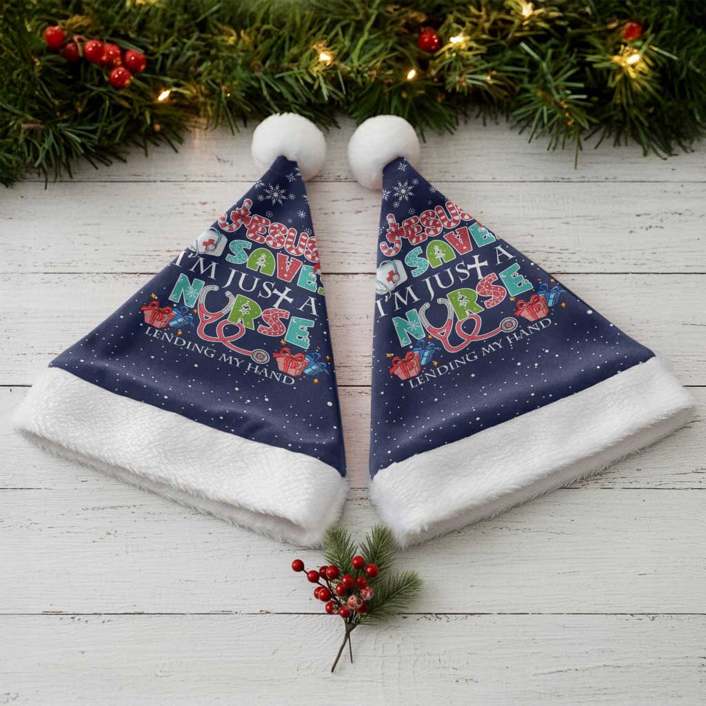 Nurse Life Jesus Christmas Santa Hat Xmas Holiday Patterns - Wonder Print Shop