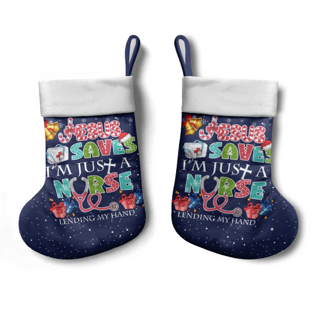 Nurse Life Jesus Christmas Stocking Xmas Holiday Patterns - Wonder Print Shop