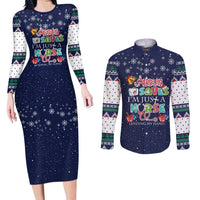 Nurse Life Jesus Christmas Couples Matching Long Sleeve Bodycon Dress and Long Sleeve Button Shirt Xmas Holiday Patterns - Wonder Print Shop