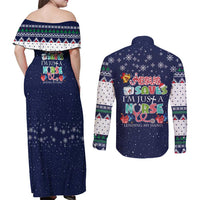 Nurse Life Jesus Christmas Couples Matching Off Shoulder Maxi Dress and Long Sleeve Button Shirt Xmas Holiday Patterns - Wonder Print Shop