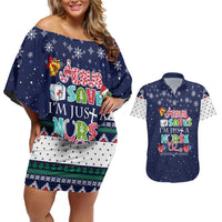 Nurse Life Jesus Christmas Couples Matching Off Shoulder Short Dress and Hawaiian Shirt Xmas Holiday Patterns - Wonder Print Shop