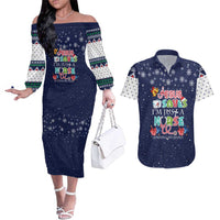 Nurse Life Jesus Christmas Couples Matching Off The Shoulder Long Sleeve Dress and Hawaiian Shirt Xmas Holiday Patterns - Wonder Print Shop