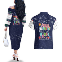 Nurse Life Jesus Christmas Couples Matching Off The Shoulder Long Sleeve Dress and Hawaiian Shirt Xmas Holiday Patterns - Wonder Print Shop