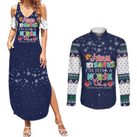 Nurse Life Jesus Christmas Couples Matching Summer Maxi Dress and Long Sleeve Button Shirt Xmas Holiday Patterns - Wonder Print Shop