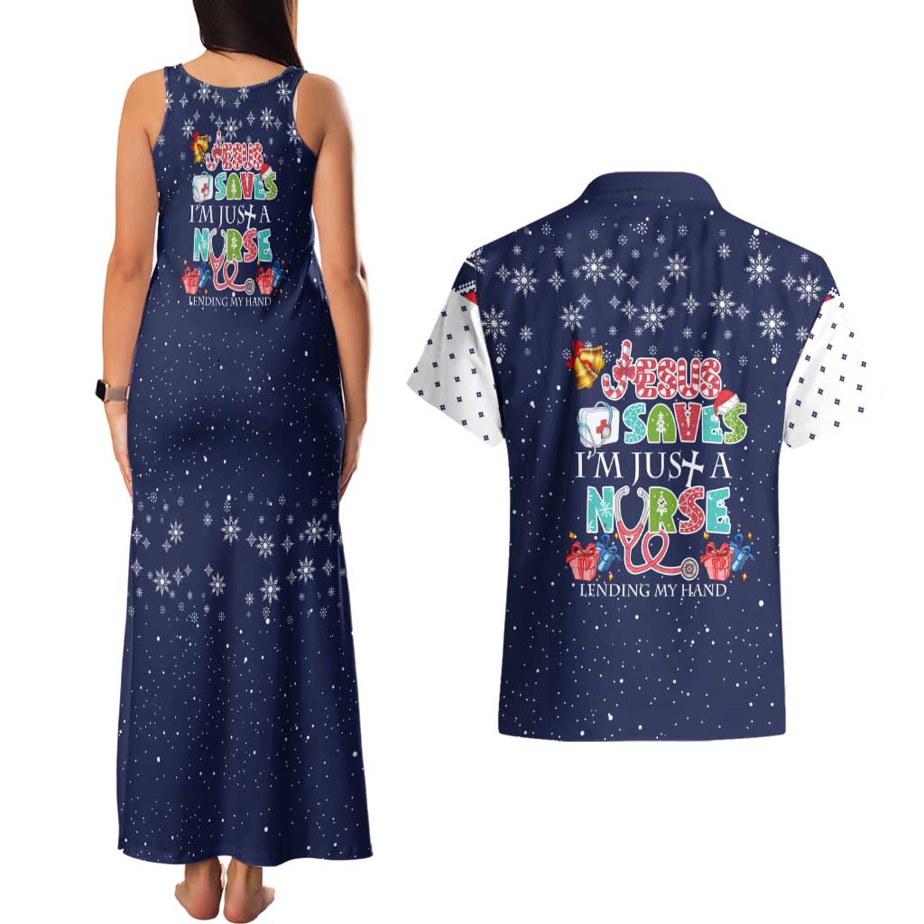 Nurse Life Jesus Christmas Couples Matching Tank Maxi Dress and Hawaiian Shirt Xmas Holiday Patterns - Wonder Print Shop
