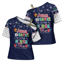 Nurse Life Jesus Christmas Cross Shoulder Shirt Xmas Holiday Patterns - Wonder Print Shop