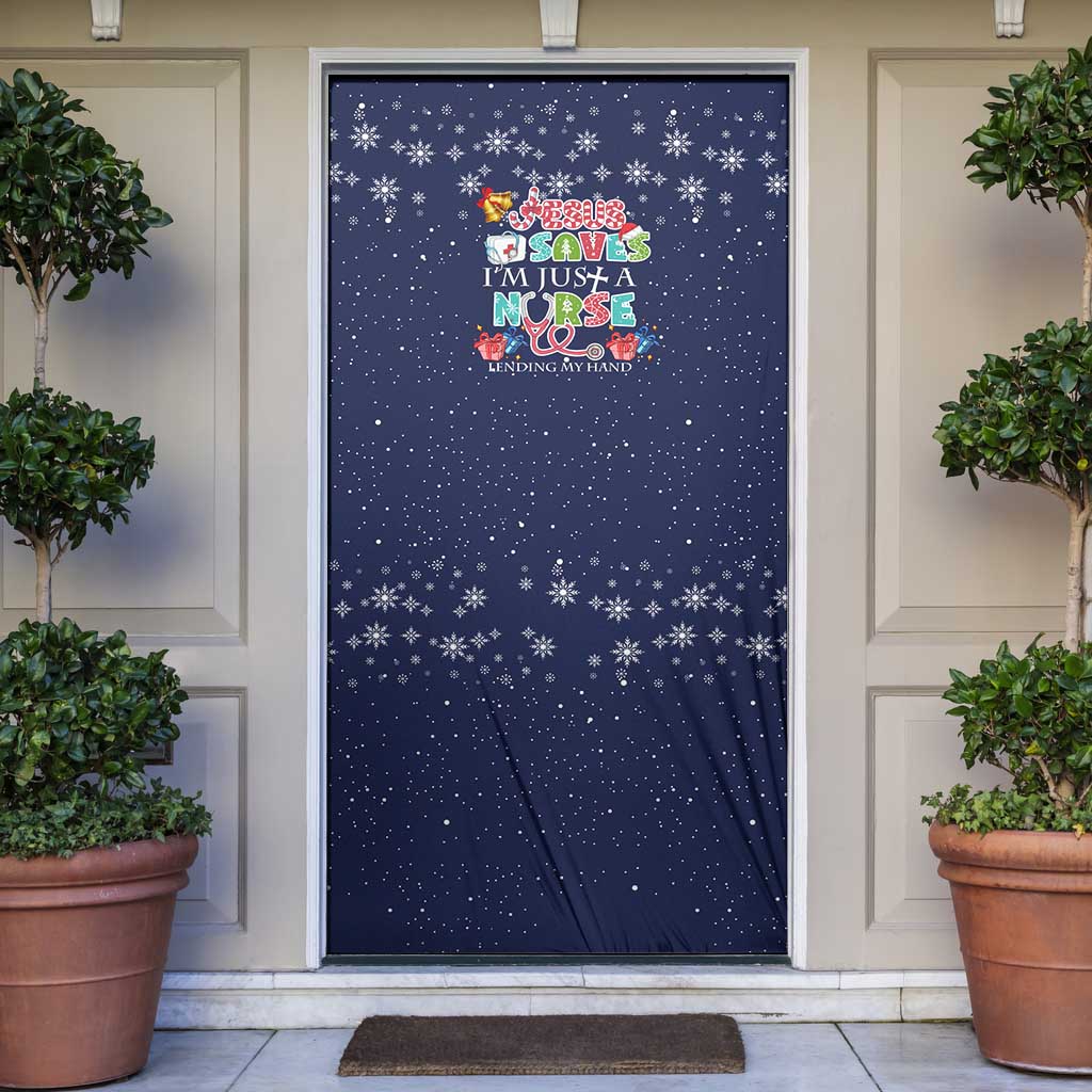 Nurse Life Jesus Christmas Door Cover Xmas Holiday Patterns - Wonder Print Shop