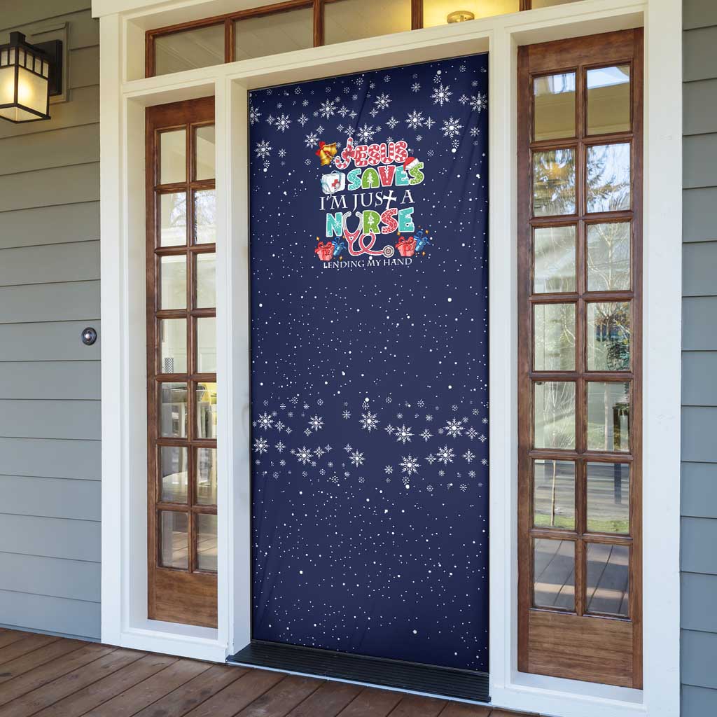 Nurse Life Jesus Christmas Door Cover Xmas Holiday Patterns - Wonder Print Shop