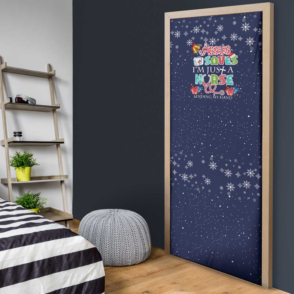 Nurse Life Jesus Christmas Door Cover Xmas Holiday Patterns - Wonder Print Shop