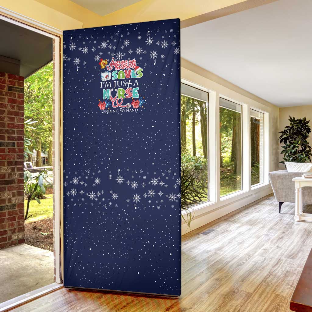 Nurse Life Jesus Christmas Door Cover Xmas Holiday Patterns - Wonder Print Shop