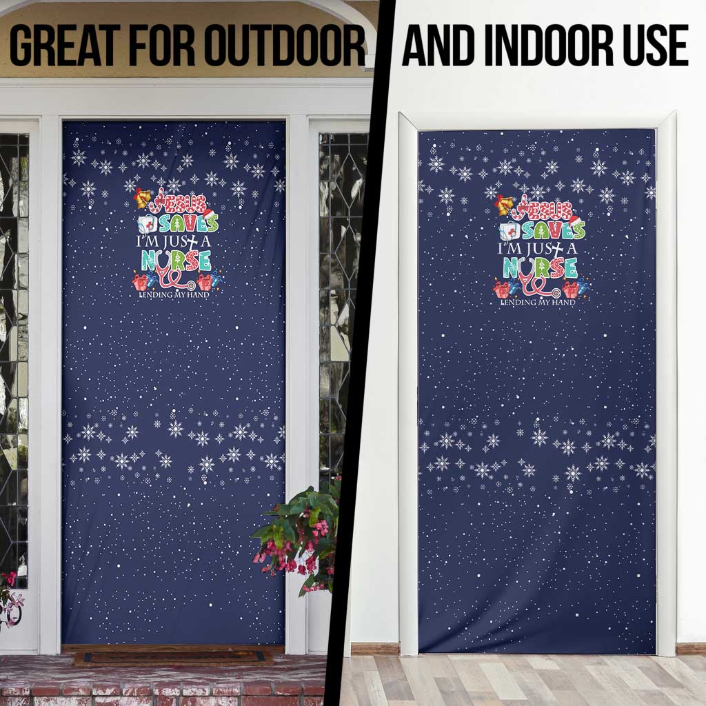 Nurse Life Jesus Christmas Door Cover Xmas Holiday Patterns - Wonder Print Shop