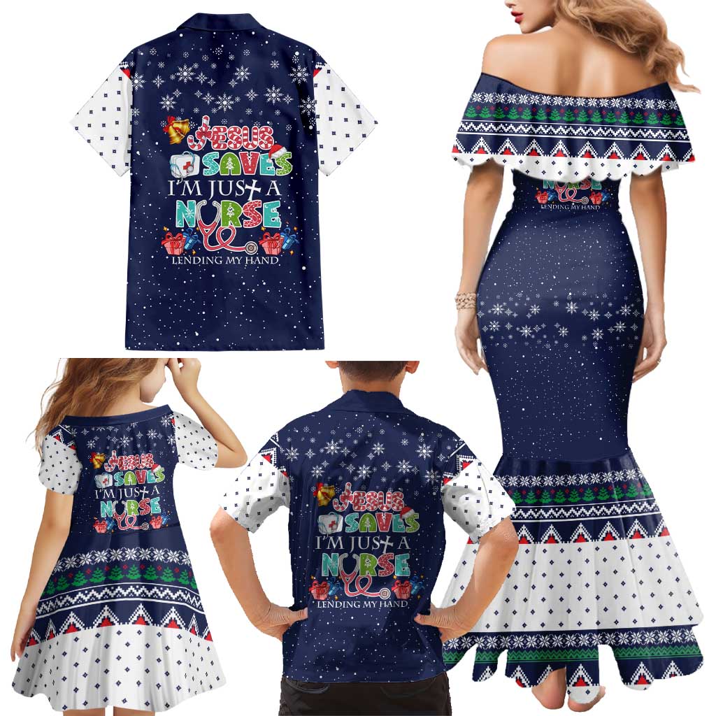Nurse Life Jesus Christmas Family Matching Mermaid Dress and Hawaiian Shirt Xmas Holiday Patterns - Wonder Print Shop