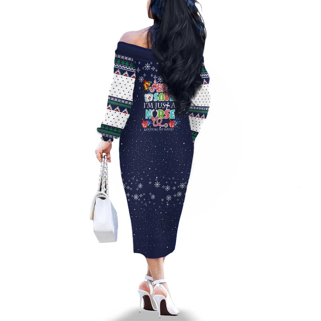 Nurse Life Jesus Christmas Family Matching Off The Shoulder Long Sleeve Dress and Hawaiian Shirt Xmas Holiday Patterns - Wonder Print Shop
