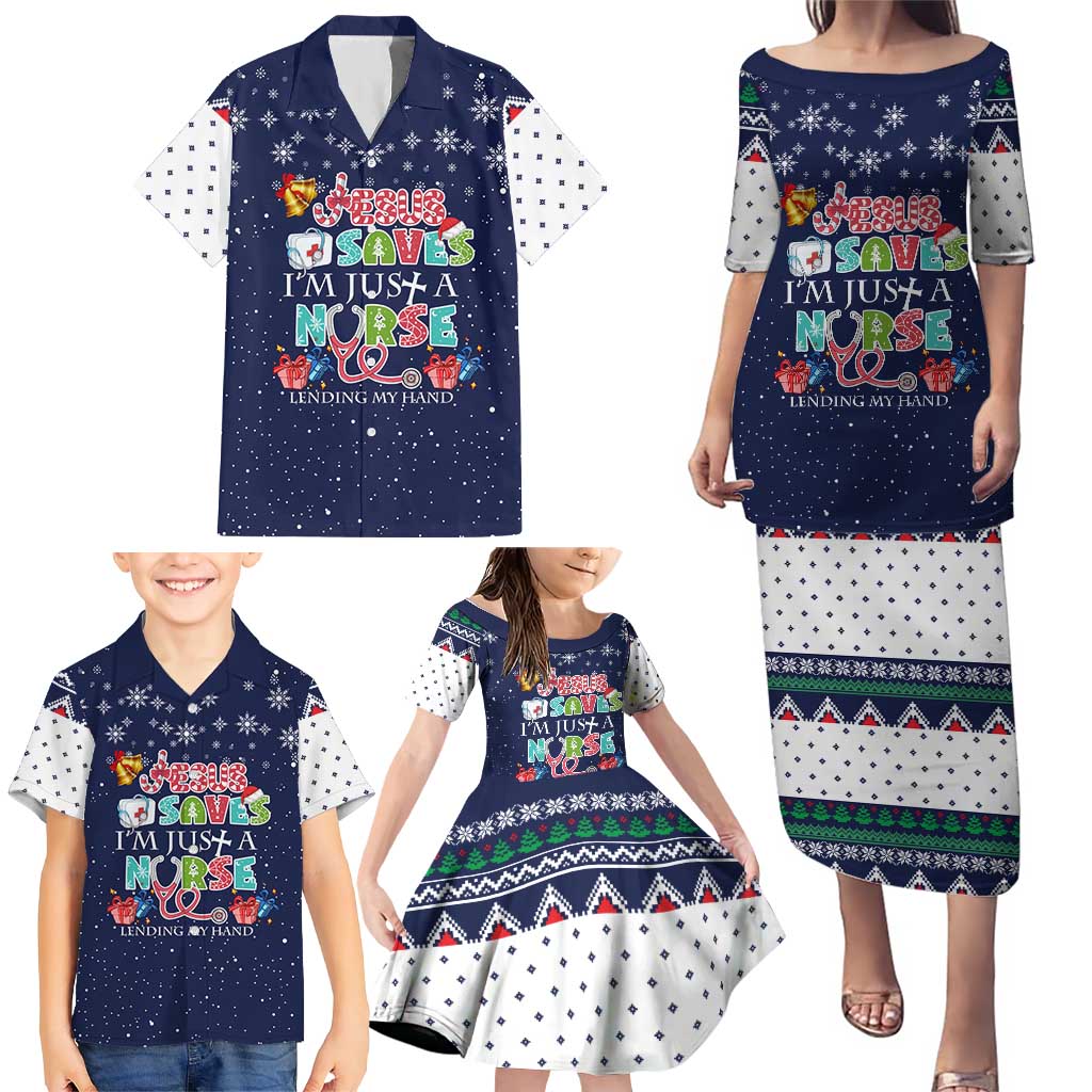 Nurse Life Jesus Christmas Family Matching Puletasi and Hawaiian Shirt Xmas Holiday Patterns - Wonder Print Shop