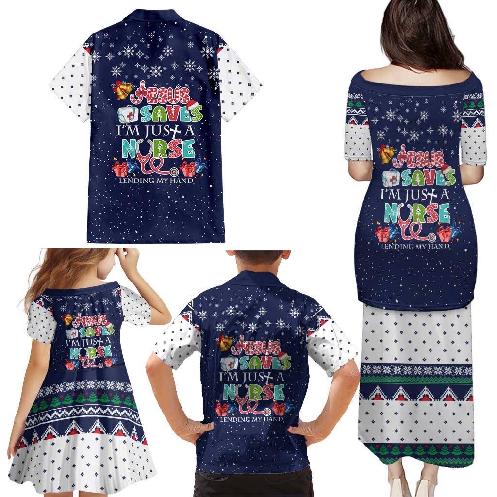 Nurse Life Jesus Christmas Family Matching Puletasi and Hawaiian Shirt Xmas Holiday Patterns - Wonder Print Shop