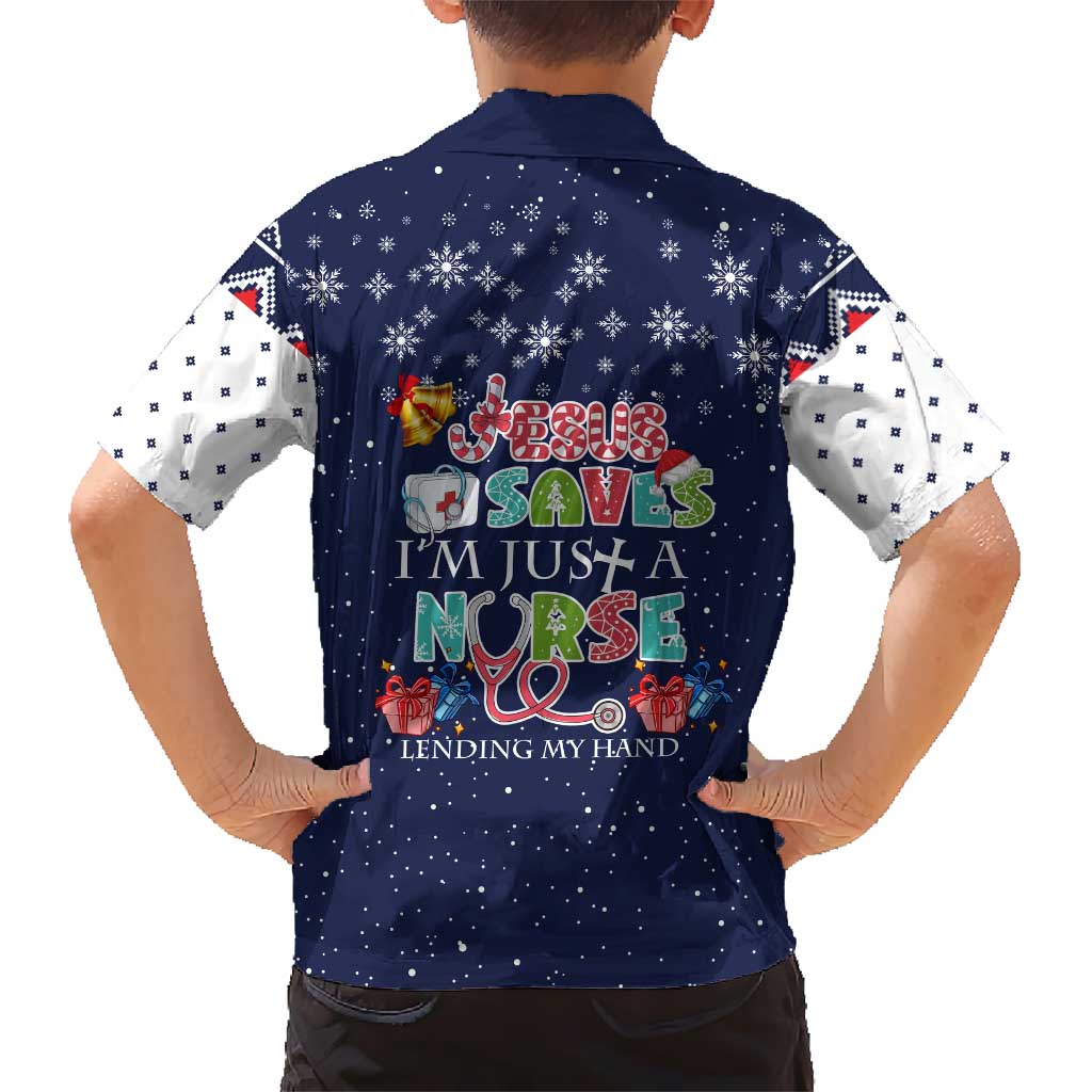 Nurse Life Jesus Christmas Family Matching Short Sleeve Bodycon Dress and Hawaiian Shirt Xmas Holiday Patterns - Wonder Print Shop