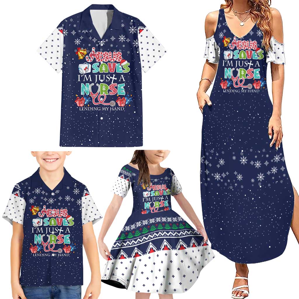 Nurse Life Jesus Christmas Family Matching Summer Maxi Dress and Hawaiian Shirt Xmas Holiday Patterns - Wonder Print Shop