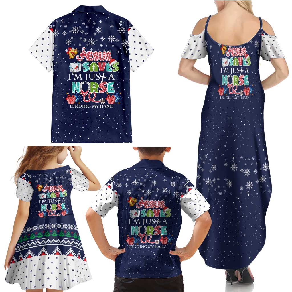 Nurse Life Jesus Christmas Family Matching Summer Maxi Dress and Hawaiian Shirt Xmas Holiday Patterns - Wonder Print Shop