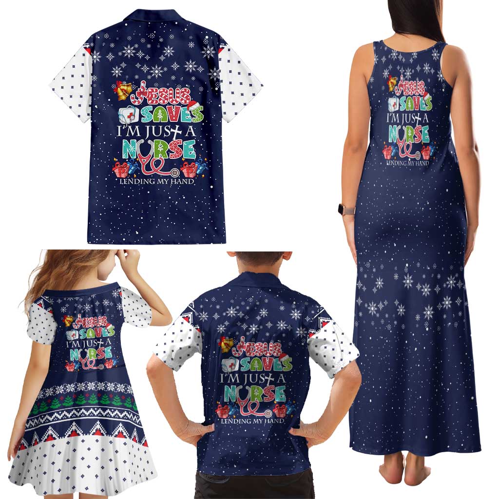 Nurse Life Jesus Christmas Family Matching Tank Maxi Dress and Hawaiian Shirt Xmas Holiday Patterns - Wonder Print Shop