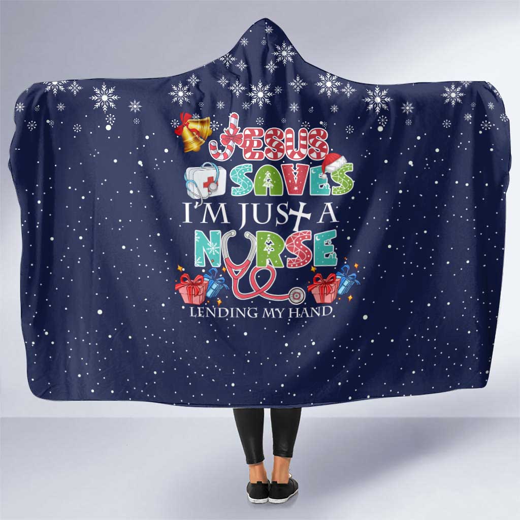 Nurse Life Jesus Christmas Hooded Blanket Xmas Holiday Patterns - Wonder Print Shop