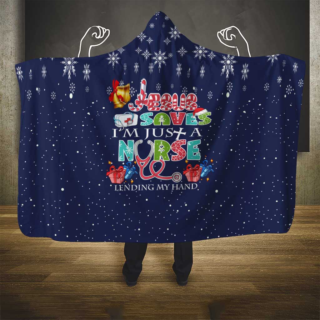 Nurse Life Jesus Christmas Hooded Blanket Xmas Holiday Patterns - Wonder Print Shop
