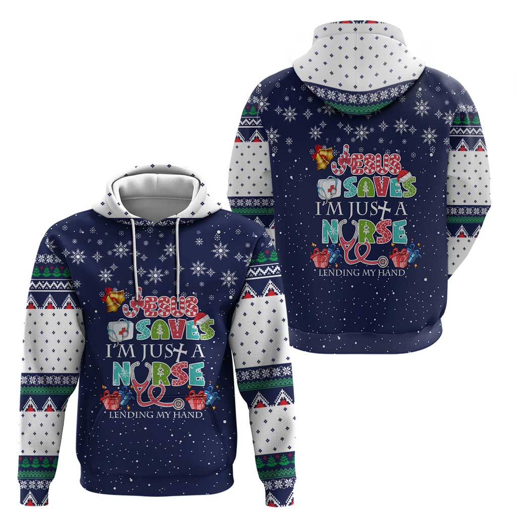 Nurse Life Jesus Christmas Hoodie Xmas Holiday Patterns - Wonder Print Shop