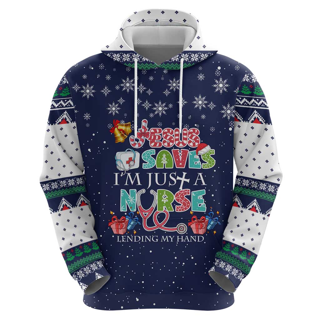 Nurse Life Jesus Christmas Hoodie Xmas Holiday Patterns - Wonder Print Shop