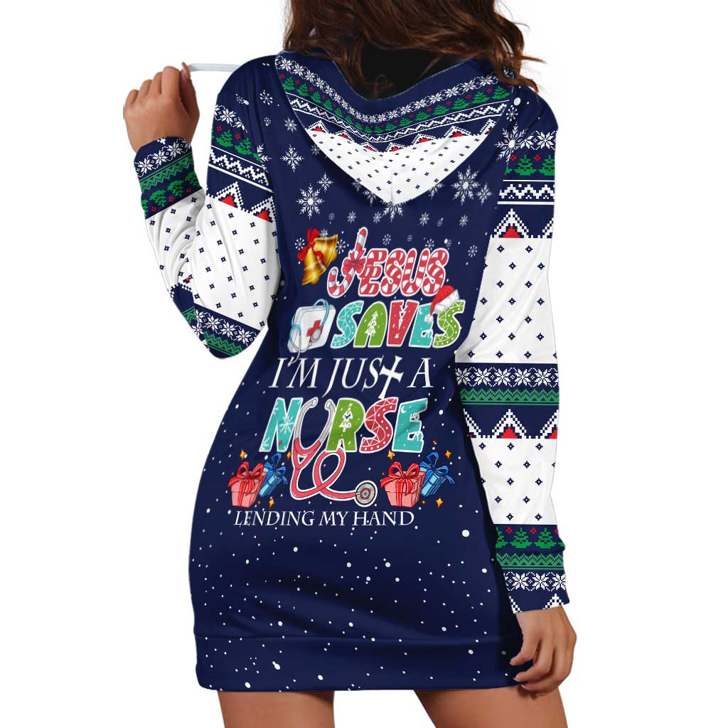 Nurse Life Jesus Christmas Hoodie Dress Xmas Holiday Patterns - Wonder Print Shop