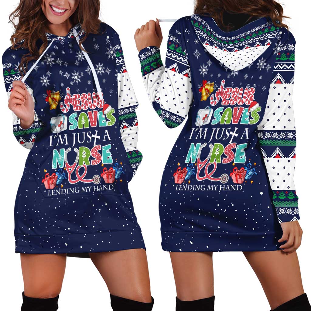 Nurse Life Jesus Christmas Hoodie Dress Xmas Holiday Patterns - Wonder Print Shop