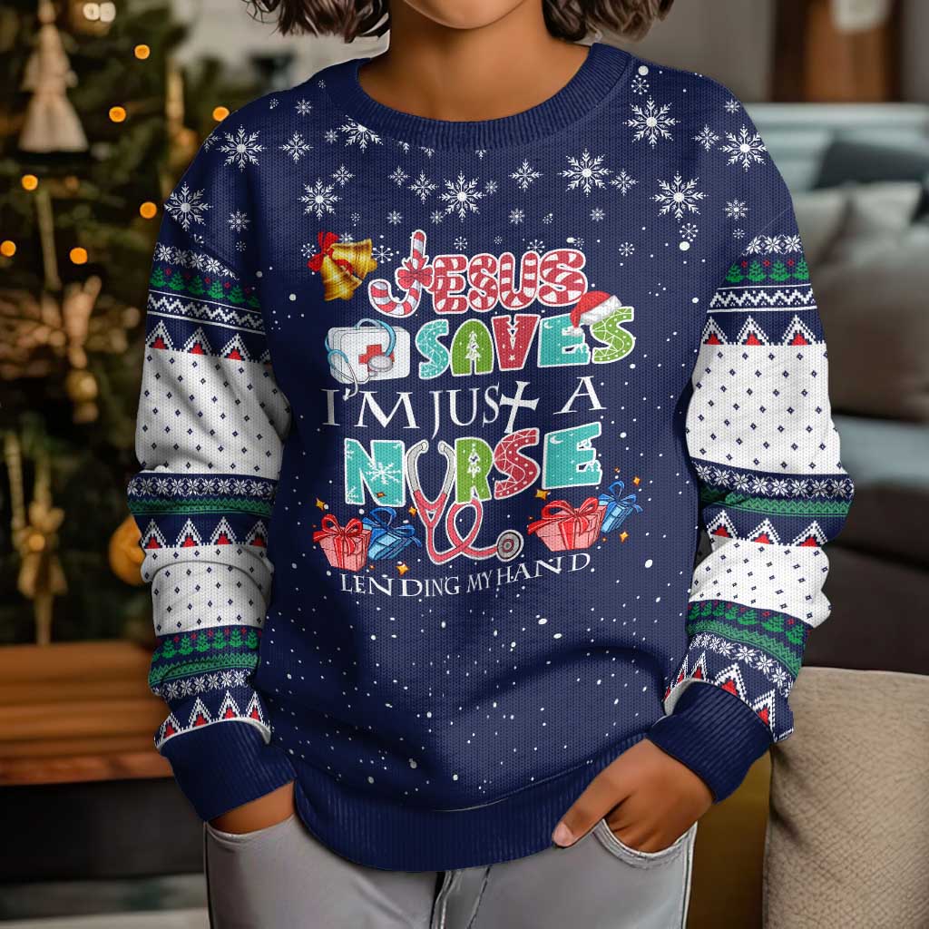 Nurse Life Jesus Christmas Kid Ugly Christmas Sweater Xmas Holiday Patterns - Wonder Print Shop