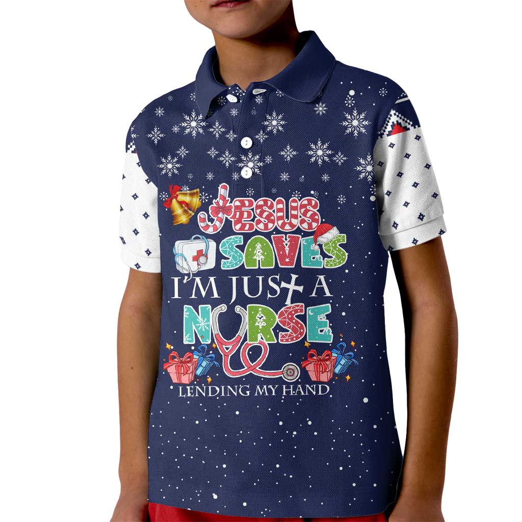 Nurse Life Jesus Christmas Kid Polo Shirt Xmas Holiday Patterns - Wonder Print Shop